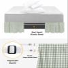 Sage Green Bed Skirt Cal King Size 18 Inch Drop,Adjustable & Elastic Wrap Around Bed Skirts Pleated Luxury Dust Ruffles for Twin Full Queen Cal King Base Bed,Country French Rustic Buffalo Plaid Check view 4
