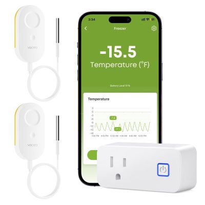 MOCREO WiFi Refrigerator Thermometer with Freezer Alarm, Email Alert, App Notification, Data Logging Export, No Subscription Fee, 2 Remote Temperature Sensor for Home Kitchen, Hot Tub
