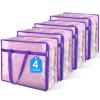 4 Pack Clear Zippered Storage Bags for Clothes, Closet Organizers and Storage Vinyl Bag for Bedding, Linen, Blankets, Comforters, Clothes & Toys Multi Purpose & Space Saver PVC Organizers view 1