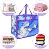 4 Pack Clear Zippered Storage Bags for Clothes, Closet Organizers and Storage Vinyl Bag for Bedding, Linen, Blankets, Comforters, Clothes & Toys Multi Purpose & Space Saver PVC Organizers view 3