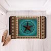 Western Texas Star Kids Bath Mats,Cowboy Rustic Farmhouse Mats Rugs,Boys Girls Adults Home Decor,Geometric Stripes Patchwork Bath Carpets,Brown Retro Bath Rugs,Absorbent Floor Mats,16Wx24L Inches view 1
