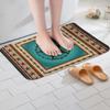 Western Texas Star Kids Bath Mats,Cowboy Rustic Farmhouse Mats Rugs,Boys Girls Adults Home Decor,Geometric Stripes Patchwork Bath Carpets,Brown Retro Bath Rugs,Absorbent Floor Mats,16Wx24L Inches view 4