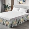 Easter Bunny Bed Skirt Cal King Size 18 Inch Drop,Adjustable & Elastic Wrap Around Bed Skirts Pleated Luxury Dust Ruffles for Twin Full Queen Cal King Bed,Black Buffalo Plaid Check Spring Egg Plant view 3