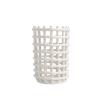 Mlaea Hand-Woven Ceramic Flower Baskets, White Hollow Dried Flower Vase, Delicate Tulip Vase, Nordic Style, Durable, Tall 17.5cm/20cm(Size:15.8 * 20cm) view 1