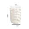 Mlaea Hand-Woven Ceramic Flower Baskets, White Hollow Dried Flower Vase, Delicate Tulip Vase, Nordic Style, Durable, Tall 17.5cm/20cm(Size:15.8 * 20cm) view 2