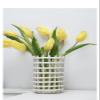 Mlaea Hand-Woven Ceramic Flower Baskets, White Hollow Dried Flower Vase, Delicate Tulip Vase, Nordic Style, Durable, Tall 17.5cm/20cm(Size:15.8 * 20cm) view 3