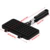 Aluminum Waffle Pan, Double Sided Waffle Baking Mold, Non Stick Cake Maker Mold Pan, Durable Waffle Maker with 2 Stainless Steel Handle, Suitable for Gas and Electric Ceramic Stove view 2