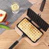 Aluminum Waffle Pan, Double Sided Waffle Baking Mold, Non Stick Cake Maker Mold Pan, Durable Waffle Maker with 2 Stainless Steel Handle, Suitable for Gas and Electric Ceramic Stove view 4