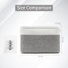 Bagnizer Storage Bins Large Fabric Storage Baskets for Shelves 3 Pack, Decorative Linen Closet Baskets with Handles for Organizing, Shelf, Clothes, Home, Office, 15x11x9.5Inches (Grey&White) view 3