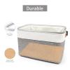 Bagnizer Storage Bins Large Fabric Storage Baskets for Shelves 3 Pack, Decorative Linen Closet Baskets with Handles for Organizing, Shelf, Clothes, Home, Office, 15x11x9.5Inches (Grey&White) view 4
