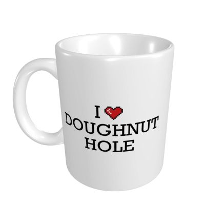 Abipuir Coffee Mug Women I Love Doughnut Hole Mug Gag Gifts For Women Halloween Mugs
