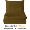 Beautiful Pinch Pleated Comforter, 800 Thread Count 100% Egyptian Cotton 3-Piece Pintuck Comforter Set Oversized Queen Size, Taupe Pinch view 2