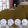Beautiful Pinch Pleated Comforter, 800 Thread Count 100% Egyptian Cotton 3-Piece Pintuck Comforter Set Oversized Queen Size, Taupe Pinch view 4