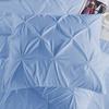 Beautiful Pinch Pleated Comforter, 800 Thread Count 100% Egyptian Cotton 3-Piece Pintuck Comforter Set Oversized Queen Size, Light Blue Pinch view 3