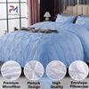 Beautiful Pinch Pleated Comforter, 800 Thread Count 100% Egyptian Cotton 3-Piece Pintuck Comforter Set Oversized Queen Size, Light Blue Pinch view 4