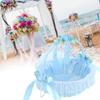Flower Girl Baskets for Weddings, Portable Wedding Lace Flower Basket Candy Container for Party Ceremony Supplies Decoration(Blue) view 2
