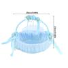 Flower Girl Baskets for Weddings, Portable Wedding Lace Flower Basket Candy Container for Party Ceremony Supplies Decoration(Blue) view 3