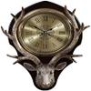 JYDQM Wall Clock Antique Country Home Decor Antique Deer Head Wall Clock Metal Surface Roman Digital Wall Art Decoration Simulation Design (Size : Medium) view 1