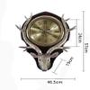 JYDQM Wall Clock Antique Country Home Decor Antique Deer Head Wall Clock Metal Surface Roman Digital Wall Art Decoration Simulation Design (Size : Medium) view 2