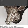 JYDQM Wall Clock Antique Country Home Decor Antique Deer Head Wall Clock Metal Surface Roman Digital Wall Art Decoration Simulation Design (Size : Medium) view 3