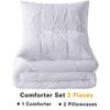 Beautiful Pinch Pleated Comforter, 800 Thread Count 100% Egyptian Cotton 3-Piece Pintuck Comforter Set Overized Super King Size, White Pinch view 2