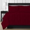 PUZMUG 3 Piece Pinch Pleated Comforter Set Full/Queen Size 90" x 90" Inches 100% Egyptian Cotton 1000 Thread Count Comforterwith 400 GSM - Burgundy Solid view 1