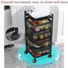 Kitchen Storage Rack Vegetable Rack Square Trolley, 360-degree Rotating Floor Stand and rotatable Hollow Basket, Used in Narrow Spaces, bathrooms and Kitchens, Fruit and Vegetable Storage Racks view 4