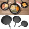 3 Piece Mini Cast Iron Skillet, Round Mini Non Stick Fry Pan Single Egg Frying Pan with Heat Resistant Handle for Cooking Baking Cookie Brownie view 3