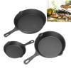 3 Piece Mini Cast Iron Skillet, Round Mini Non Stick Fry Pan Single Egg Frying Pan with Heat Resistant Handle for Cooking Baking Cookie Brownie view 4