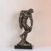 NILEEBUKER 21.5" H Large Rodin's Adam Statue Replica Real Bronze Famous Sculpture Home Office Decor view 1