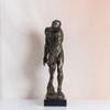 NILEEBUKER 21.5" H Large Rodin's Adam Statue Replica Real Bronze Famous Sculpture Home Office Decor view 2