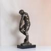 NILEEBUKER 21.5" H Large Rodin's Adam Statue Replica Real Bronze Famous Sculpture Home Office Decor view 3