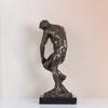 NILEEBUKER 21.5" H Large Rodin's Adam Statue Replica Real Bronze Famous Sculpture Home Office Decor view 4