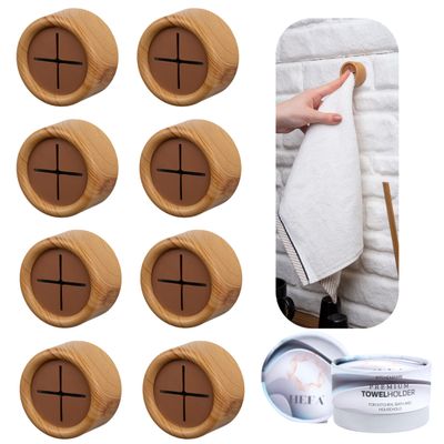 HEFA Eco 8 Pack Towel Hooks - Kitchen Organization, Hand & Dish Towel Holder