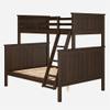 Linon Coco Walnut Twin Over Full Modern Bunk Bed Can Also Be 2 Standard Beds view 1