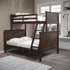 Linon Coco Walnut Twin Over Full Modern Bunk Bed Can Also Be 2 Standard Beds view 2