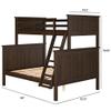 Linon Coco Walnut Twin Over Full Modern Bunk Bed Can Also Be 2 Standard Beds view 3