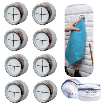 HEFA Towel Hooks - 8 Pack Eco Kitchen Organization - Hand & Dish Towel Holder