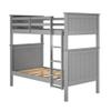 Linon Coco Grey Twin Over Twin Modern Bunk Bed Can Also Be 2 Standard Twin Beds view 1