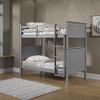 Linon Coco Grey Twin Over Twin Modern Bunk Bed Can Also Be 2 Standard Twin Beds view 2