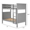 Linon Coco Grey Twin Over Twin Modern Bunk Bed Can Also Be 2 Standard Twin Beds view 3