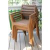 5 Pc. Eucalyptus Folding Dining Table and Stacking Chairs Brown Classic Mission Craftsman Stained Handmade view 3