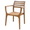 5 Pc. Eucalyptus Folding Dining Table and Stacking Chairs Brown Classic Mission Craftsman Stained Handmade view 4