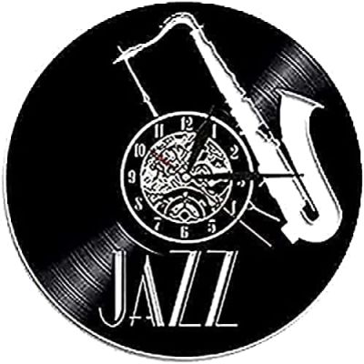 Modern Roman Numerals Wall Clocks Black 30cm Saxphone Wall Clock Jazz Musical Instrument Vinyl Record Clock Handmade Wall Art for Bar Kitchen Bedroom Gift