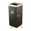 DYPASA Garbage Recycling Bin Outdoor Trash CanCan with Ash Urn, Black, Decorative Fluted PanelsStainless Steel AshtraySquare Trashfor Commercial Use Kitchen Trash Can view 2