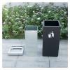 DYPASA Garbage Recycling Bin Outdoor Trash CanCan with Ash Urn, Black, Decorative Fluted PanelsStainless Steel AshtraySquare Trashfor Commercial Use Kitchen Trash Can view 3