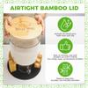 Belle Parc Glass Rice Dispenser 10 lbs, with Airtight Lid & Labels & Slider mat. Make your glass rice container Glass AND Bamboo rice container! Best 5L capacity grain dispenser and rice holder view 2