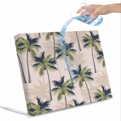 Outdoor Chair Seat Covers, Vintage Summer Tropical Coconut Tree Waterproof Cushion Cover Sectional Summer Beach Furniture Protector Slipcovers for Dining Room Party Event Chairs 2 Pack 22x22In