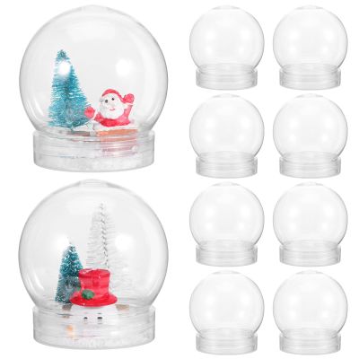 Yardwe 10PCS DIY Snow Globe Water Globe, 2.7 Inch Height Plastic Clear Fillable Snow Globe with Screw Off Cap for DIY Crafts Christmas Home Decoration