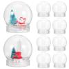 Yardwe 10PCS DIY Snow Globe Water Globe, 2.7 Inch Height Plastic Clear Fillable Snow Globe with Screw Off Cap for DIY Crafts Christmas Home Decoration view 1